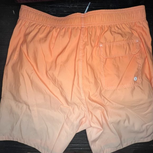 SHEIN Men's Ombre Drawstring Swim Trunks - Orange - Picture 2 of 5